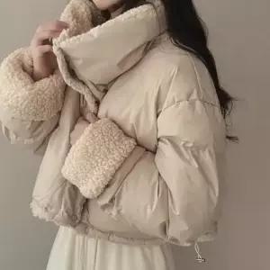 셀럽하우스 양털 뽀글이 여성 리버시블 크롭 패딩 점퍼 자켓 후리스 숏패딩