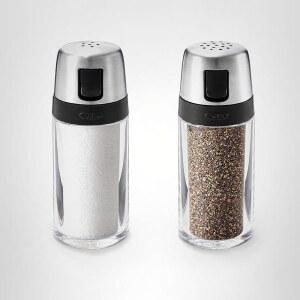 OXO 소금 후추 쉐이커 세트 투명 스테인리스 스틸