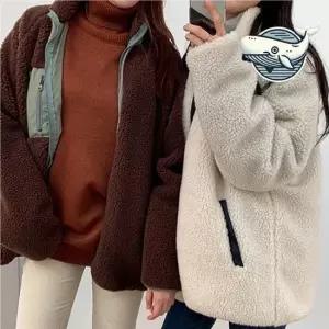 부드러운 따뜻이 양면 플리스 뽀글이 여성 여성후드티 여성맨투맨 여성오버핏맨투맨