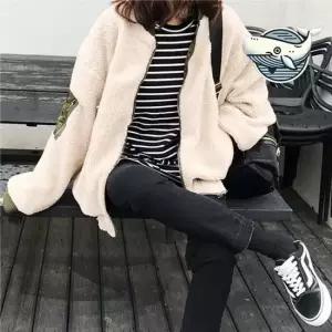 포근한 양면 플리스 자켓 여성용 후리스 점퍼 여성후리스점퍼 양면자켓 야상 레트로점퍼