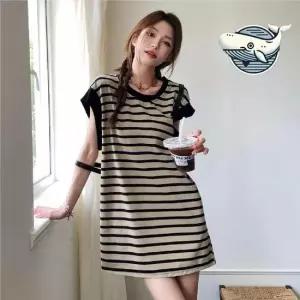 편안한 스트라이프 민소매 오버핏 원피스 여름 데일리캐주얼원피스 휴양지원피스