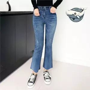 부츠컷 컷팅 데님 팬츠 스타일리시 캐주얼 세미 나팔청바지 여자청바지 여성청바지