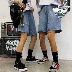 편안한 데님 반바지 후가공 여름 필수 아이템 블로썸스틸베이직 허리 뒷밴딩 데님 반바지