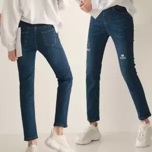 나비 심플한 라인 허리밴딩 스판 청바지 LED-506