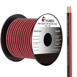 튜멘 16 게이지 와이어 100FT, 16/2 AWG 레드 블랙 후크업 전기 LED 스트립 연장 코드 12V/24V DC 케이블, 가정, 자동차, 학교에서 사용할 수 있는 16AWG 2 도체 유연한