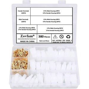 2.8mm 자동차 전기 와이어 커넥터 키트 2 3 4 6핀 남성용 여성 소켓 플러그 및 핀 헤더 압착 단자 자동차, 오토바이, 트럭, 스쿠터, 보트, 자전거, 기기 380PCS