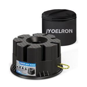 Joyelron 트레일러 잭 블록(가방 포함), 헤비 듀티 RV 스태빌라이저 스탠드, 텅 잭, 포스트, 풋, 5륜, 원형 또는 정사각형 가위 스태빌라이저, 10000파운드 용량, 1팩 모두에 맞습니다