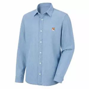 메종키츠네 FOX HEAD CLASSIC SHIRT MM00409WC5006-P470) 폭스헤드 클래식 셔츠)
