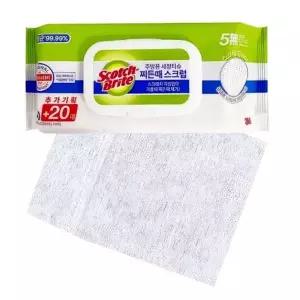 3M 물티슈 60P 기름때 찌든때 째든때 청소용 인덕션