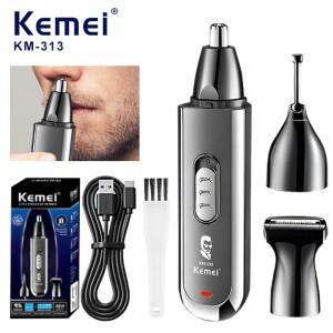 Kemei 3 IN 1 눈썹 트리머 코 전기 교체 가능 헤어 리무버 귀 면도기 KM-313