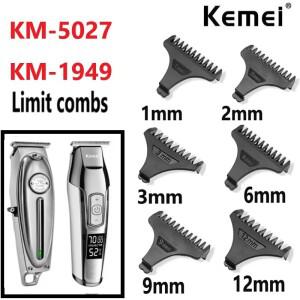 Kemei 헤어 트리머 리미트 빗, 공용 블랙 가드, 미용사 커팅 KM-5027 KM-1949 1 2 3 6 9 12mm