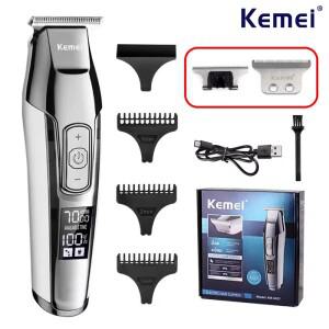 Kemei KM-5027 원래 전기 머리 충전식 트리머 LCD 디스플레이 미용사 절단기