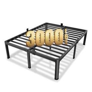 둥근 모서리 다리가 있는 MAF 14인치 퀸 메탈 플랫폼 침대 프레임, 3000파운드 헤비 듀티 스틸 슬랫 지지대, 소음 없음, 박스 스프링 필요 없음, 간편한 조립 가능