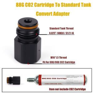 어댑터로 88G CO2 카트리지엠16 나사산를 표준 실린더0.825”-14NGO 및 G1/2 변환