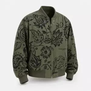 Aviator Jacket Olive Floral Print Ripstop MP203-CT243) 에비에이터 자켓 플로럴 프린트 립스탑)