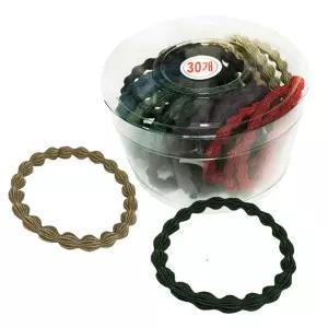 리에스 올록볼록 주름고무줄 30P 코사지 헤어밴드 코사지통