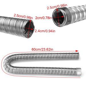 60CM 배기 파이프 24MM 직경 주차 히터 액세서리 교체용 이중층 캡 스테인리스 스틸 자동차