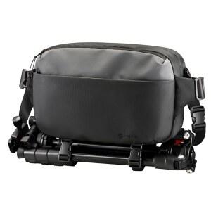 DSLR / SLR 미러리스 방수 크로스바디 카메라 케이스 캐논 R50 R100 소니 A6400 니콘 Z6 III 아마추어 사진작가용 핀티 슬링백 블랙 + 그레이