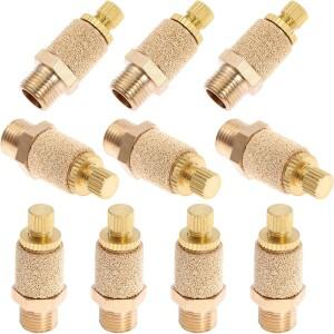 10PCS 공압 배기 머플러 1/8 NPT 조정 가능 황동 흐름 제어 소음기 실린더용 소결 컨트롤러