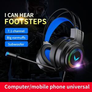 G58 G60 게임용 헤드셋 7.1 컴퓨터 PC 게이머 접이식 마이크 LED 라이트가있는 스테레오 SVirtual 서라운드