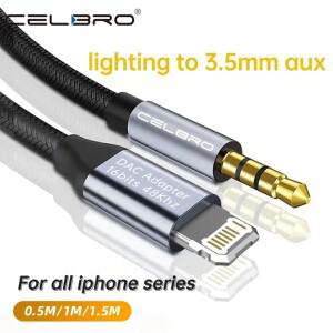 Iphone 14 Plus Pro 8 핀 3.5mm 잭 남성 Aux 케이블 Apple Mini Max Xr 차량용 변환기 이어폰 오디오 어댑