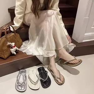 플립플랍 포인트 크리스탈 쪼리 여성스러운 여름 슬리퍼 스트랩  [mFGF0WU]