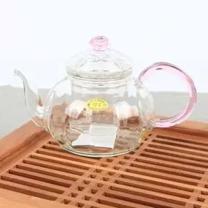 [콩심팥심]핑크장미 유리 차주전자 티포트 다관 600ml