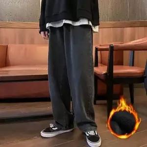 바지공장 청바지 남성 겨울 기모 청바지 기모청바지 롤업 카고바지