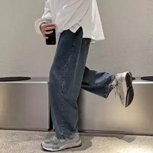 바지공장 청바지 데일리 청바지 남성 진청 와이드핏 카고바지