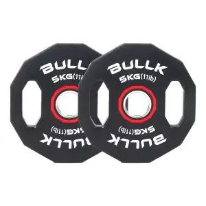 불크 원판 바벨 역기 중량 헬스 웨이트 12각 TPU 우레탄 5kg 2개 MNS