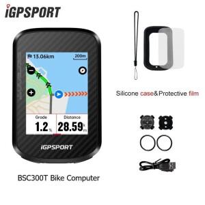 iGPSPORT BSC300T 무선 자전거 속도계 날씨 GPS 컴퓨터 글로벌 컬러풀 지도 내비게이션 사이클링 IPX7