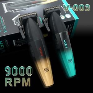 VGR V-003 전문가용 헤어 클리퍼 9000 RPM 세라믹 블레이드 풀 메탈 바디 USB 충전 남성용 이발기