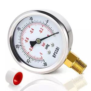 BPSSDI 30인치 진공 압력 게이지 수압 2.5인치 다이얼 크기 1/8인치 NPT 하부 마운트 304 스테인리스 스틸