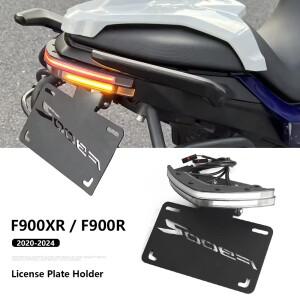 BMW 호환 F900R R XR F 2020-2024용 바이크 오토바이 리어 테일 스톡 번호판 홀더 테일스톡 브래킷 LED 라