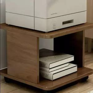 이동식 프린터 선반 테이블 복합기 데스크탑 40x40x28 거치대 월넛