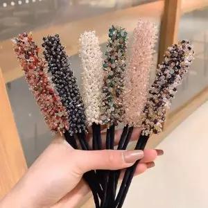 큐빅 와이어 이우 올림머리끈 레드믹스 똥 헤어핀