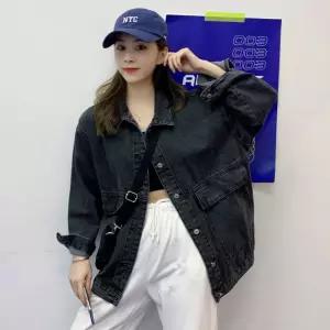 캐주얼 오버핏 루즈 데일리 베이직 데님 청자켓여자 여성 아우터 코디 편안한 탈부착 재킷 연자켓 케주얼