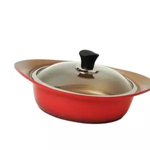 세라믹냄비 코팅 인덕션 빨강 냄비 양손 전골 24cm