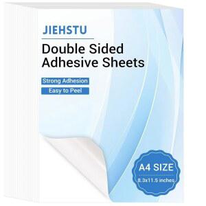 Jeehstu 30장 A4 양면 접착 시트, 8.3 x 11.5 인치 초강력 테이프 예술 공예 스크랩북 사진 앨범 홈 데코레이션