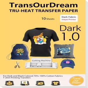 다크 티셔츠(10장 8.5x11)용 트랜소어드림 열전달 종이 잉크젯 프린터용 인쇄 가능한 HTV 비닐