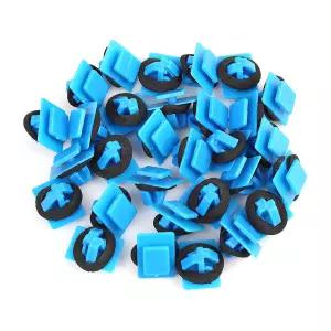 uxcell 30 pcs 플라스틱 리벳 블루 범퍼 펜더 패스너 클립 현대 87756-1F000용 리테이너