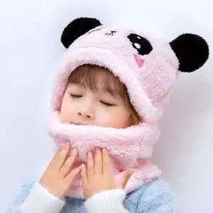 겨울 어린이 이우 일체형 워머 모자 이중 아이 여성