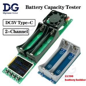 DC 5V 18650/21700 배터리 용량 테스터 모듈 MAh 2채널 디지털 전력 감지기 타입-C 인터페이스