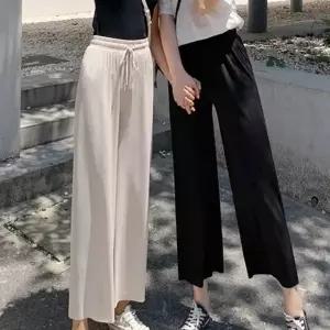 여성 캐주얼 통바지 일상 미우 스판 슬림 하이웨스트
