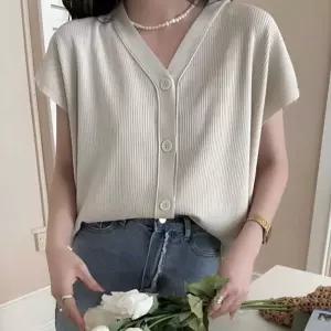 여성 여름 반팔 니트 카디건 캡소매 브이넥 데일리 크롭가디건 교복 루즈핏 롱가디건 숏가디건 로브 망사
