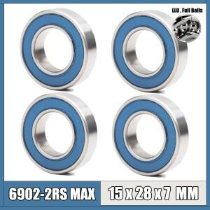 6902 VRS MAX 베어링 15*28*7mm (4 PCS) 자전거 피벗 크롬 스틸 블루 그리스 6902LLU 카트 풀 볼 밀봉