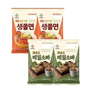 [신세계라이브쇼핑]CJ제일제당 가쓰오메밀소바 2인 570g x2개+생쫄면 2인 454.5g x2개