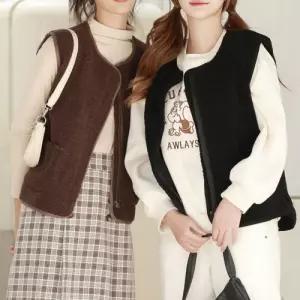 여성 간절기 겨울철 활용도 좋은 소프트 양털 조끼