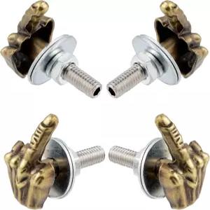 Lunsom 번호판 나사 키트 핑거 패스너 4PCS 프레임 볼트 장착 대부분의 차량 오토바이 브론즈