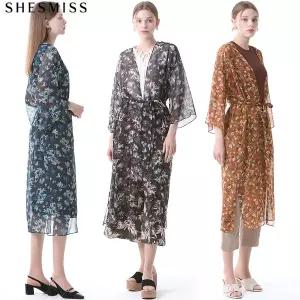 [쉬즈미스(SHESMISS)] 홀리데이 프린트 시스루 로브 롱 가디건 (택가격 168000원)
